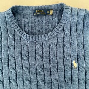 Polo by Ralph Lauren Blue Cable Knit Crewneck Sweater
